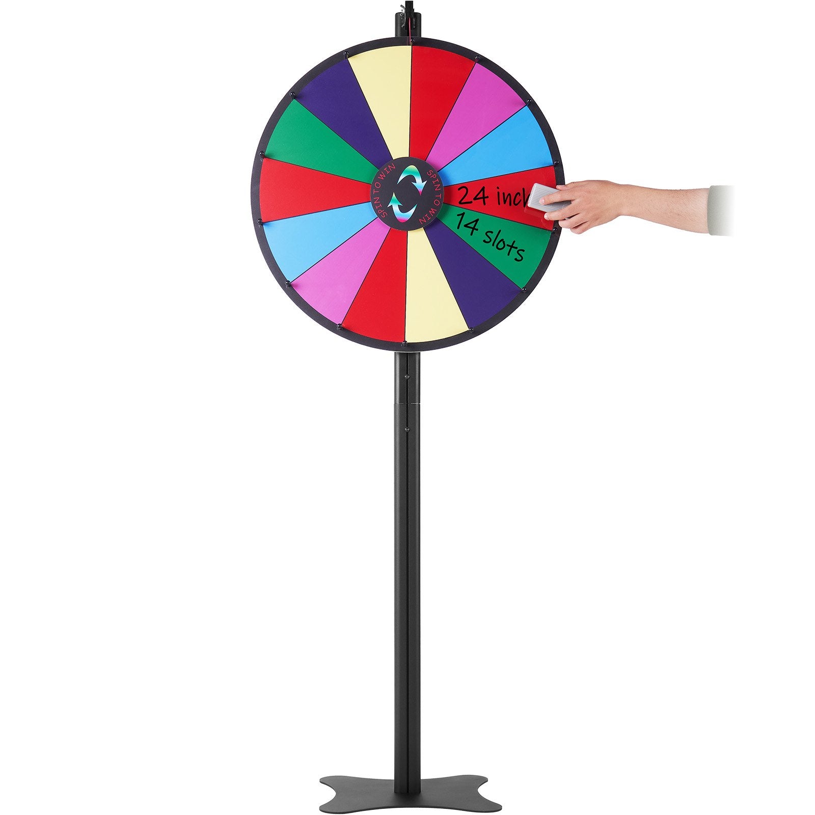 24 inch Spinning Prize Wheel, 14 Slots Spinning Wheel, Roulette Wheel with a Dry Erase and 2 Markers, V952-CJZLJP24YCLDOLAIQV0