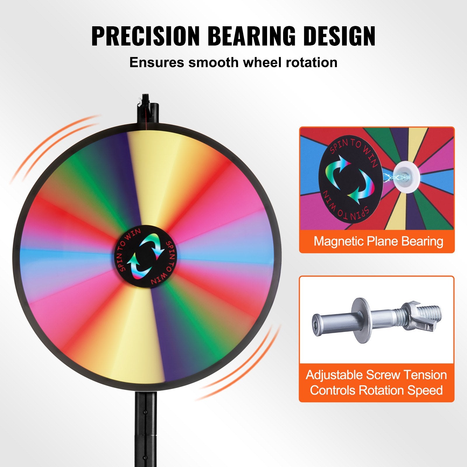 24 inch Spinning Prize Wheel, 14 Slots Spinning Wheel, Roulette Wheel with a Dry Erase and 2 Markers, V952-CJZLJP24YCLDOLAIQV0