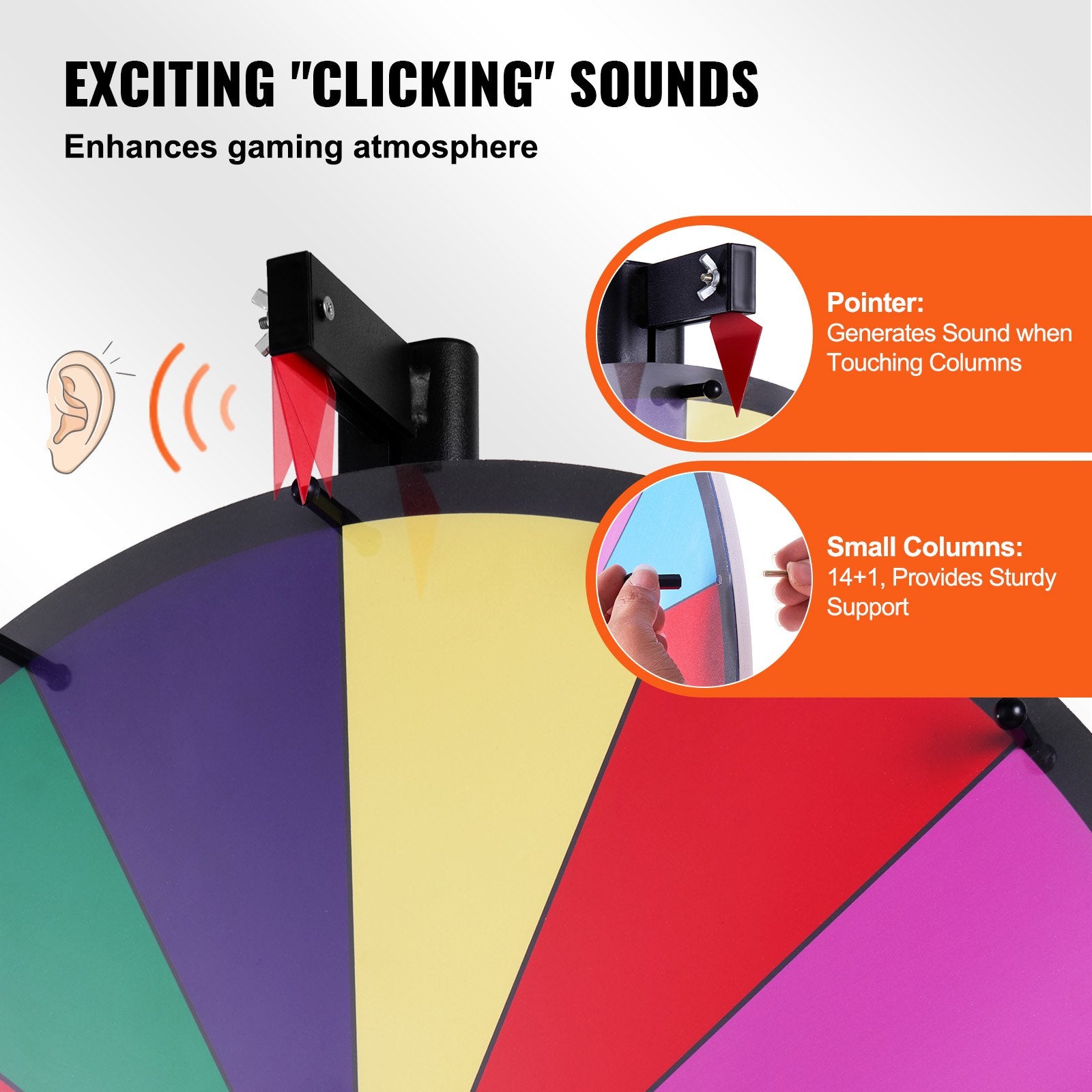 24 inch Spinning Prize Wheel, 14 Slots Spinning Wheel, Roulette Wheel with a Dry Erase and 2 Markers, V952-CJZLJP24YCLDOLAIQV0