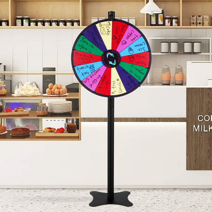 24 inch Spinning Prize Wheel, 14 Slots Spinning Wheel, Roulette Wheel with a Dry Erase and 2 Markers, V952-CJZLJP24YCLDOLAIQV0