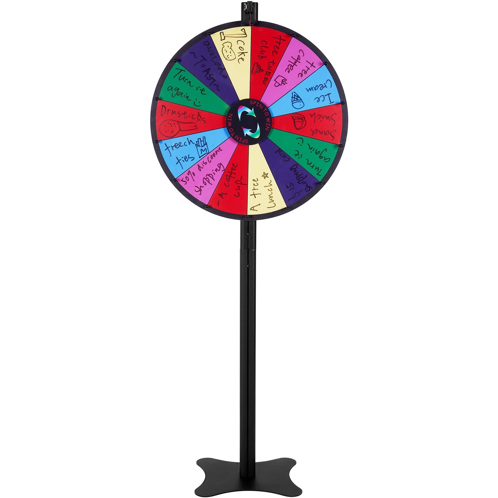 24 inch Spinning Prize Wheel, 14 Slots Spinning Wheel, Roulette Wheel with a Dry Erase and 2 Markers, V952-CJZLJP24YCLDOLAIQV0