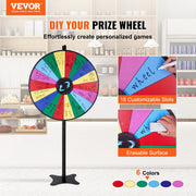 36 inch Spinning Prize Wheel, 18 Slots Spinning Wheel, Roulette Wheel with a Dry Erase and 2 Markers, V952-CJZLJP36YCLD348OOV0