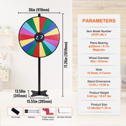 36 inch Spinning Prize Wheel, 18 Slots Spinning Wheel, Roulette Wheel with a Dry Erase and 2 Markers, V952-CJZLJP36YCLD348OOV0