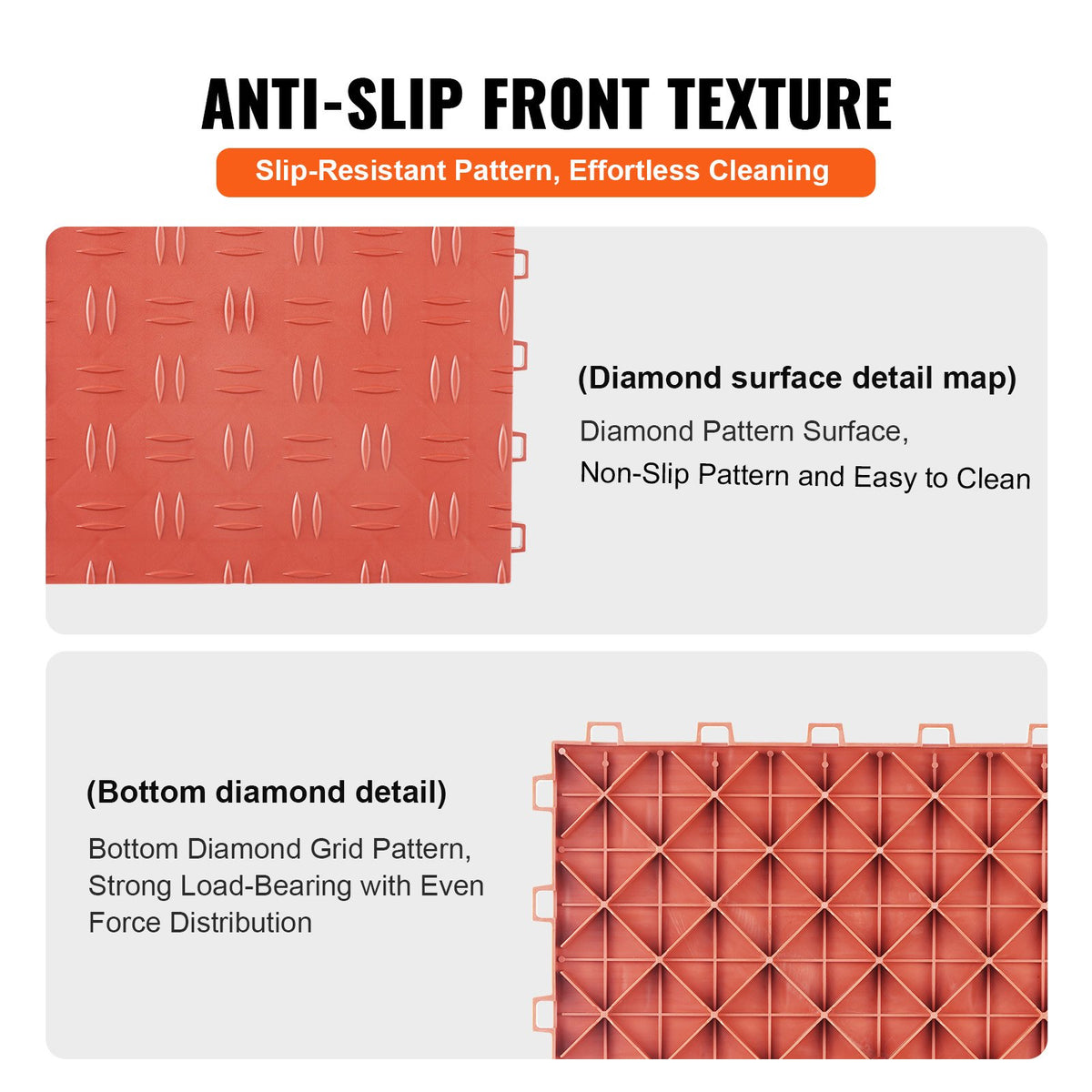 Garage Tiles Interlocking, 12 x 12 x 0.53 inch 25 Pack Garage Floor Covering Tiles, Non-Slip Double-Sided V952-CKDDHSJ251212BWPIV0