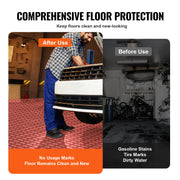 Garage Tiles Interlocking, 12 x 12 x 0.53 inch 25 Pack Garage Floor Covering Tiles, Non-Slip Double-Sided V952-CKDDHSJ251212BWPIV0