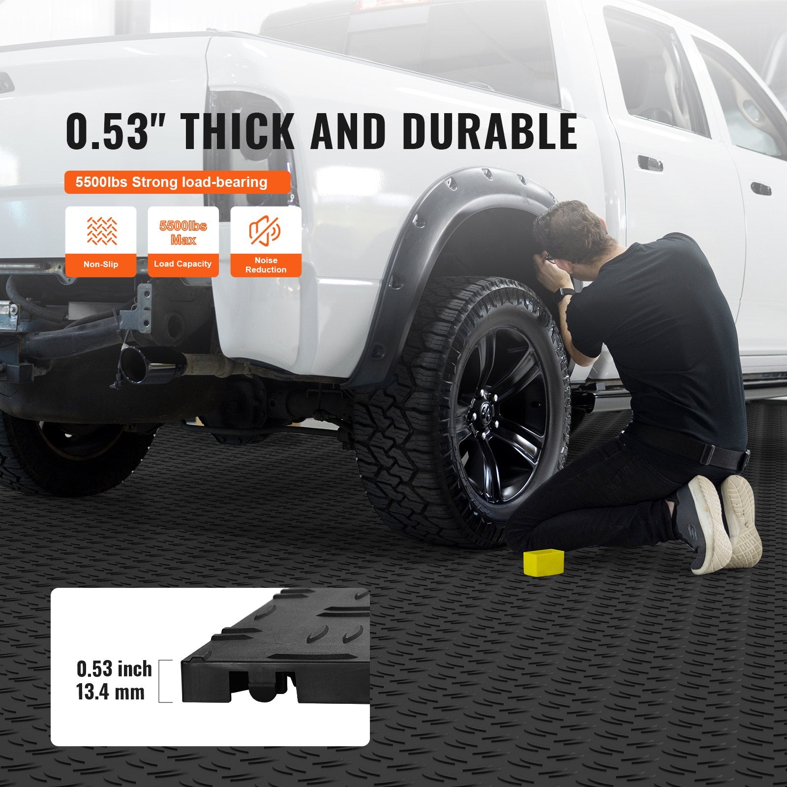Garage Tiles Interlocking, 12 x 12 x 0.53 inch 25 Pack Garage Floor Covering Tiles, Non-Slip Double-Sided V952-CKDDHSJ251212I91TV0