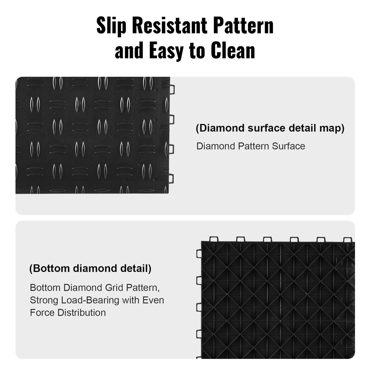 Garage Tiles Interlocking, 12 x 12 x 0.53 inch 25 Pack Garage Floor Covering Tiles, Non-Slip Double-Sided V952-CKDDHSJ251212I91TV0