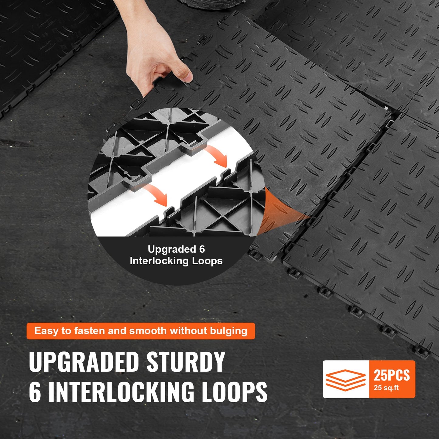Garage Tiles Interlocking, 12 x 12 x 0.53 inch 25 Pack Garage Floor Covering Tiles, Non-Slip Double-Sided V952-CKDDHSJ251212I91TV0