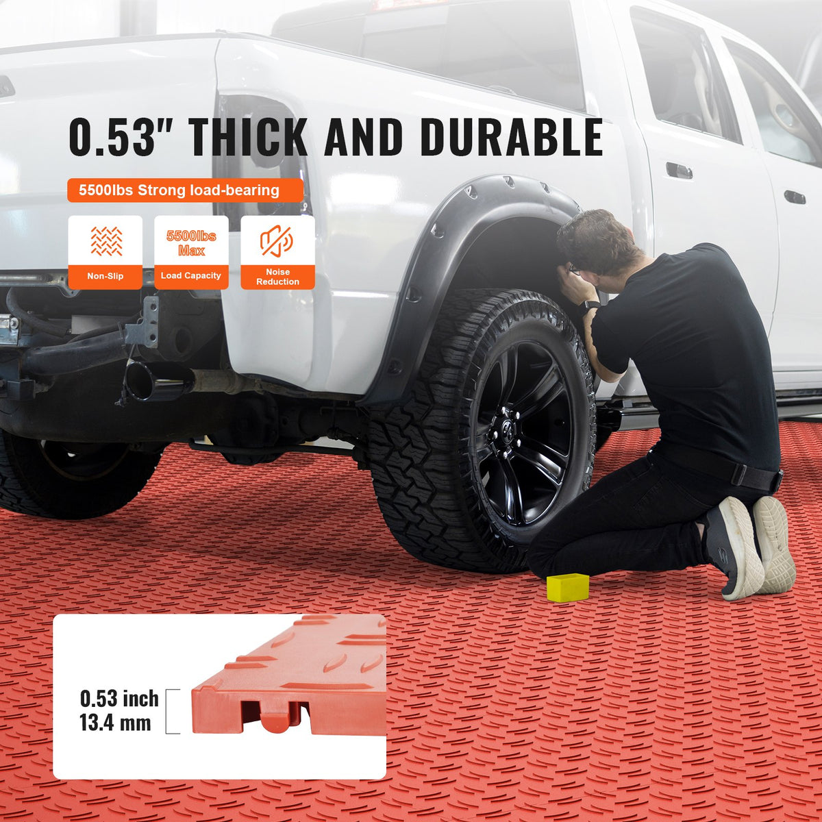 Garage Tiles Interlocking 12x12 in 50 Pack Garage Flooring Tiles Red V952-CKDDHSJ501212FZ13V0