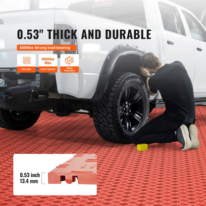 Garage Tiles Interlocking 12x12 in 50 Pack Garage Flooring Tiles Red V952-CKDDHSJ501212FZ13V0