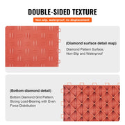 Garage Tiles Interlocking 12x12 in 50 Pack Garage Flooring Tiles Red V952-CKDDHSJ501212FZ13V0