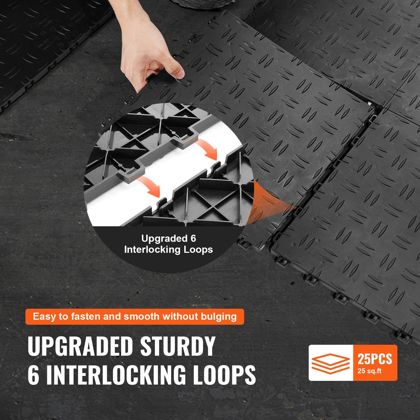 Garage Tiles Interlocking, 12 x 12 x 0.53 inch 50 Pack Garage Floor Covering Tiles, Non-Slip Double-Sided V952-CKDDHSJ501212XQF0V0