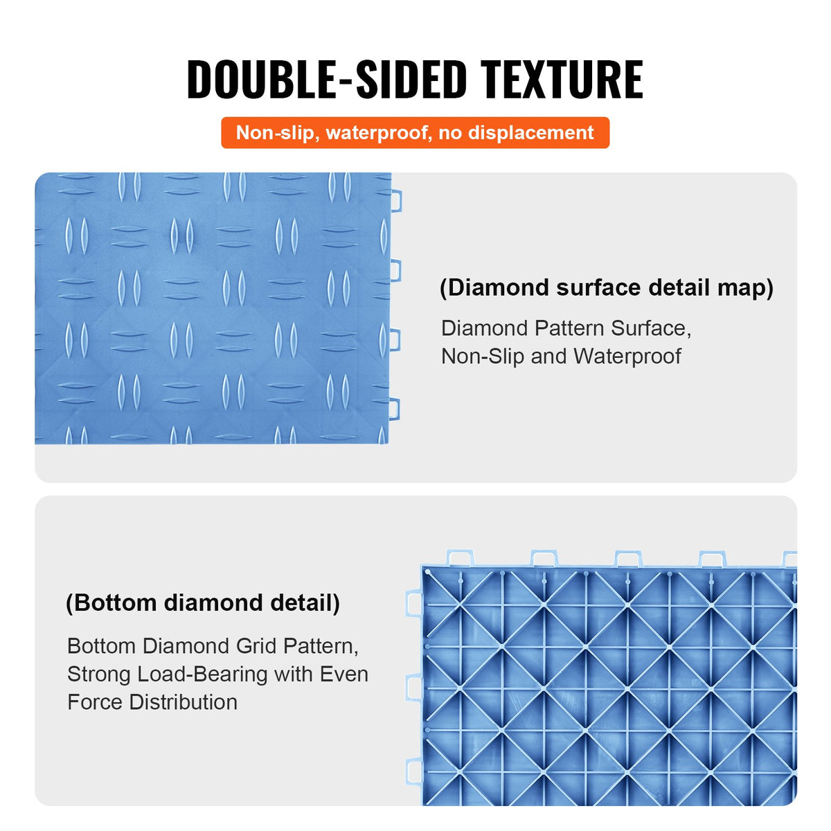 Garage Tiles Interlocking 12x12 in 25 Pack Garage Flooring Tiles Blue V952-CKDDLSJ251212C791V0