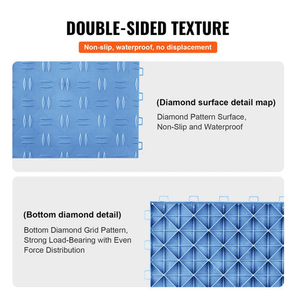 Garage Tiles Interlocking 12x12 in 25 Pack Garage Flooring Tiles Blue V952-CKDDLSJ251212C791V0