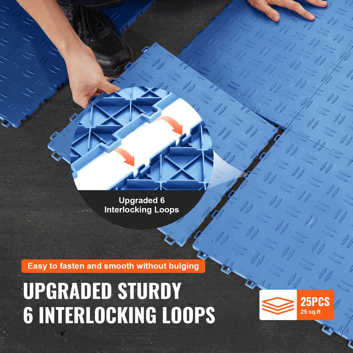Garage Tiles Interlocking 12x12 in 25 Pack Garage Flooring Tiles Blue V952-CKDDLSJ251212C791V0
