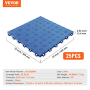 Garage Tiles Interlocking 12x12 in 25 Pack Garage Flooring Tiles Blue V952-CKDDLSJ251212C791V0