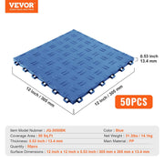 Garage Tiles Interlocking, 305 x 305 x 13.4 mm 50 Pack Garage Floor Covering Tiles, Non-Slip Double-Sided V952-CKDDLSJ501212K34WV0