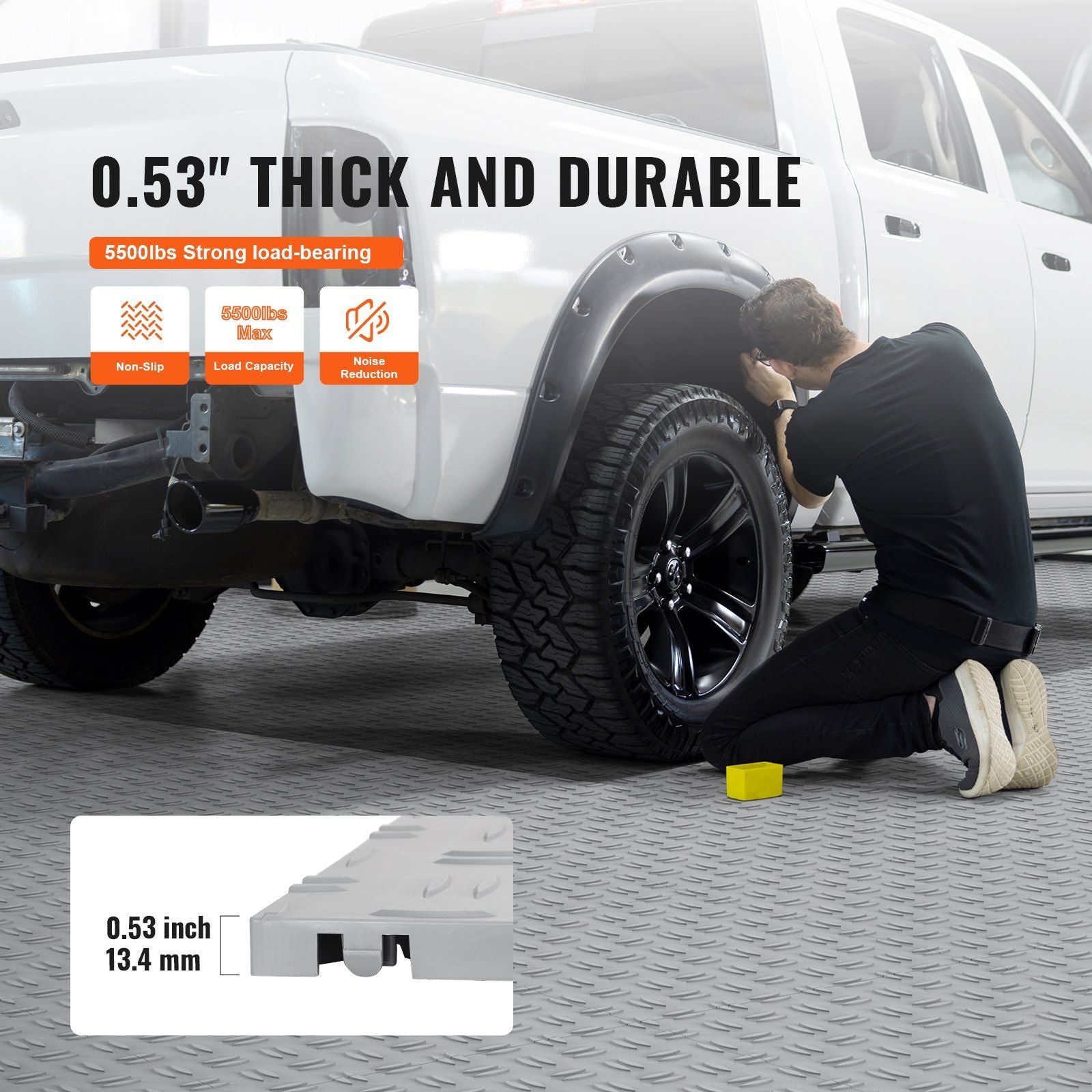Garage Tiles Interlocking, 305 x 305 x 13.4 mm 25 Pack Garage Floor Covering Tiles, Non-Slip Double-Sided V952-CKDDYSJ2512128VEAV0
