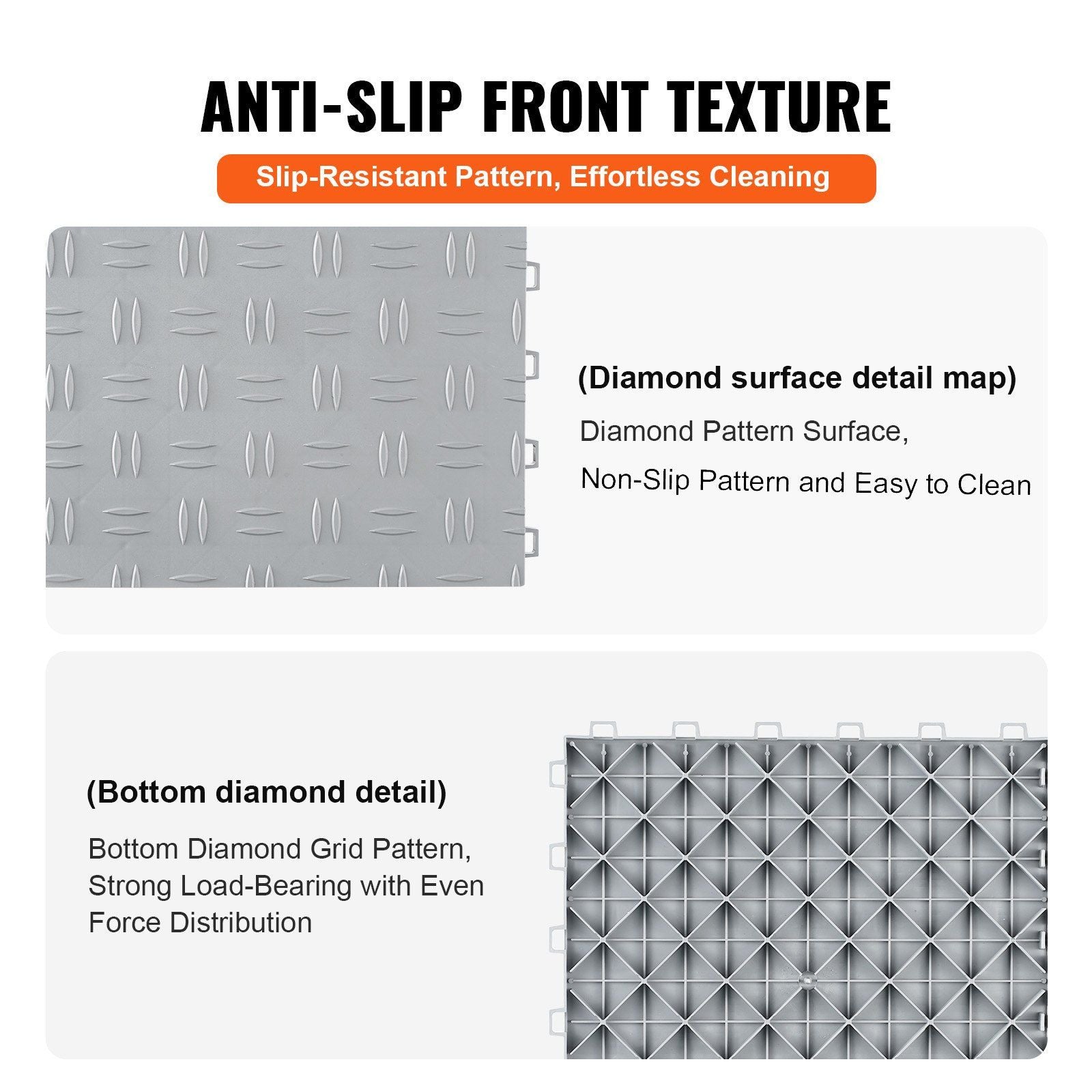 Garage Tiles Interlocking, 305 x 305 x 13.4 mm 25 Pack Garage Floor Covering Tiles, Non-Slip Double-Sided V952-CKDDYSJ2512128VEAV0