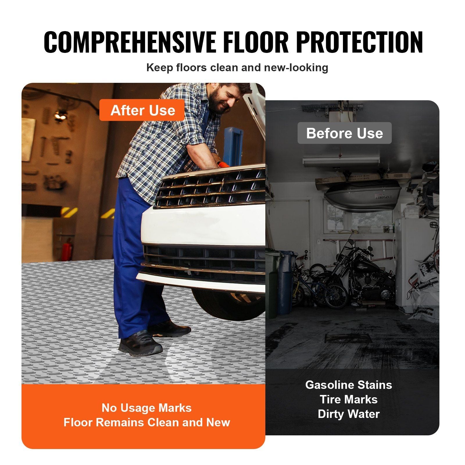 Garage Tiles Interlocking, 305 x 305 x 13.4 mm 25 Pack Garage Floor Covering Tiles, Non-Slip Double-Sided V952-CKDDYSJ2512128VEAV0