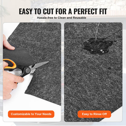 Waterproof Garage Floor Mat for Under Car, Non-slip 2 x 2.6 M Compact Size Heavy Duty Containment Mat, V952-CKDT6685HHS0ESEFOV0