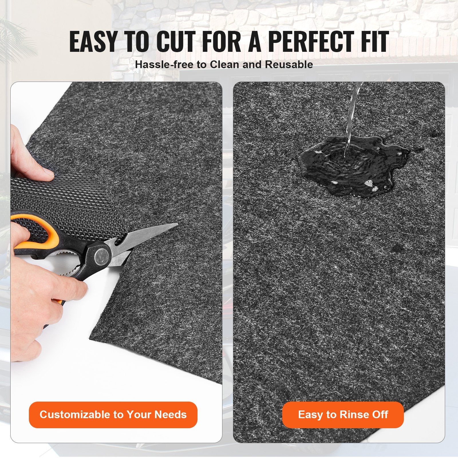 Garage Floor Mat, 2.28 x 6.1 M Waterproof Protection from Water,Snow, Rain,Mud and Oil for Cars, Non-slip V952-CKDT7520HHS06CFJFV0