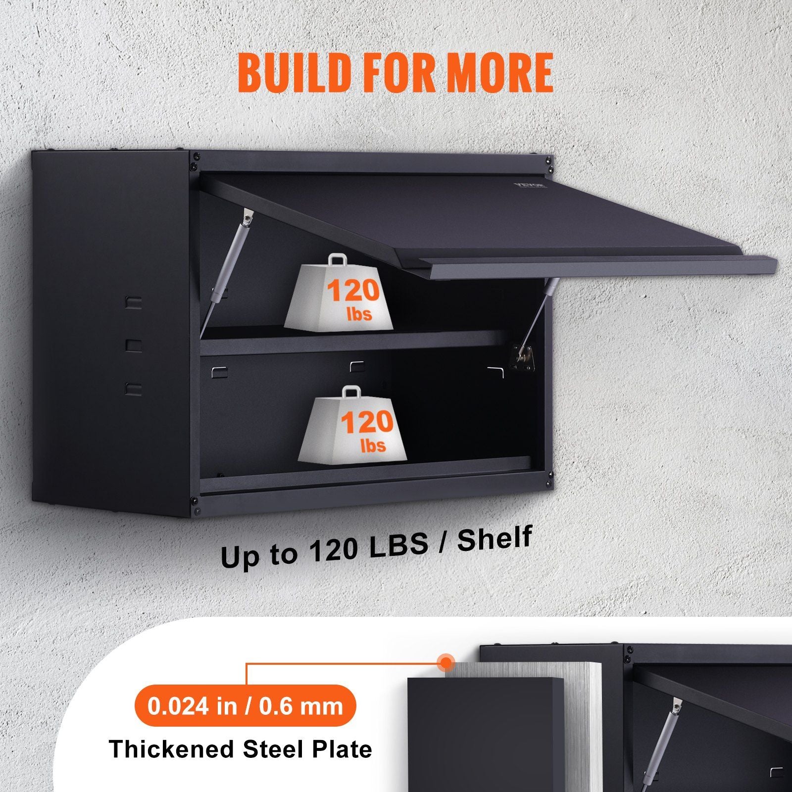 Metal Storage Cabinet, 54.4 kg Load Capacity per Shelf, 50.8 cm Tall Wall-Mounted Powder-Coating Steel Garage V952-CKGJJXJSBGJHHZ7OJV0