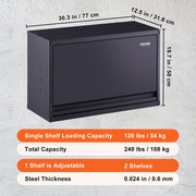Metal Storage Cabinet, 54.4 kg Load Capacity per Shelf, 50.8 cm Tall Wall-Mounted Powder-Coating Steel Garage V952-CKGJJXJSBGJHHZ7OJV0