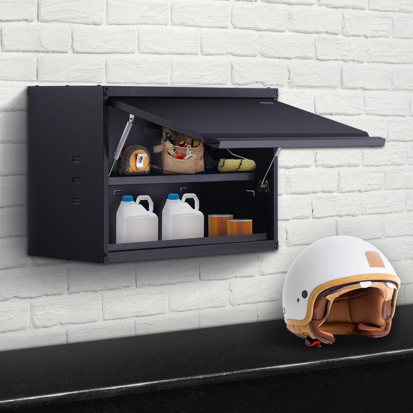 Metal Storage Cabinet, 54.4 kg Load Capacity per Shelf, 50.8 cm Tall Wall-Mounted Powder-Coating Steel Garage V952-CKGJJXJSBGJHHZ7OJV0