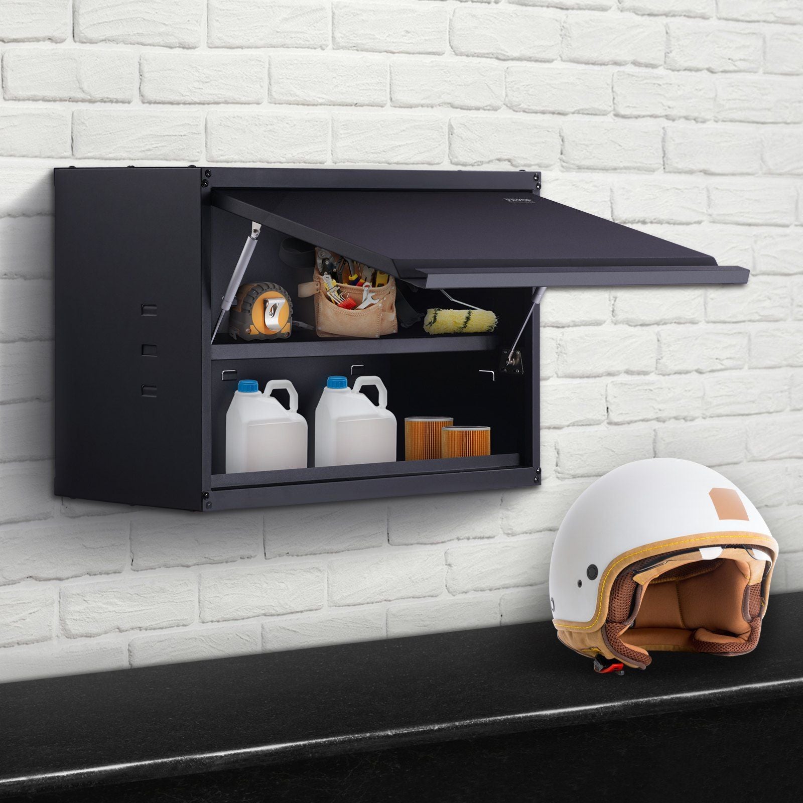 Metal Storage Cabinet, 54.4 kg Load Capacity per Shelf, 50.8 cm Tall Wall-Mounted Powder-Coating Steel Garage V952-CKGJJXJSBGJHHZ7OJV0