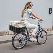 Rear Bike Basket, Medium Bicycle Basket with Cargo Net, Liner & Waterproof Cover, Heavy Duty Bike Back Basket V952-CKHXJSGZYNCBKTWSAV0