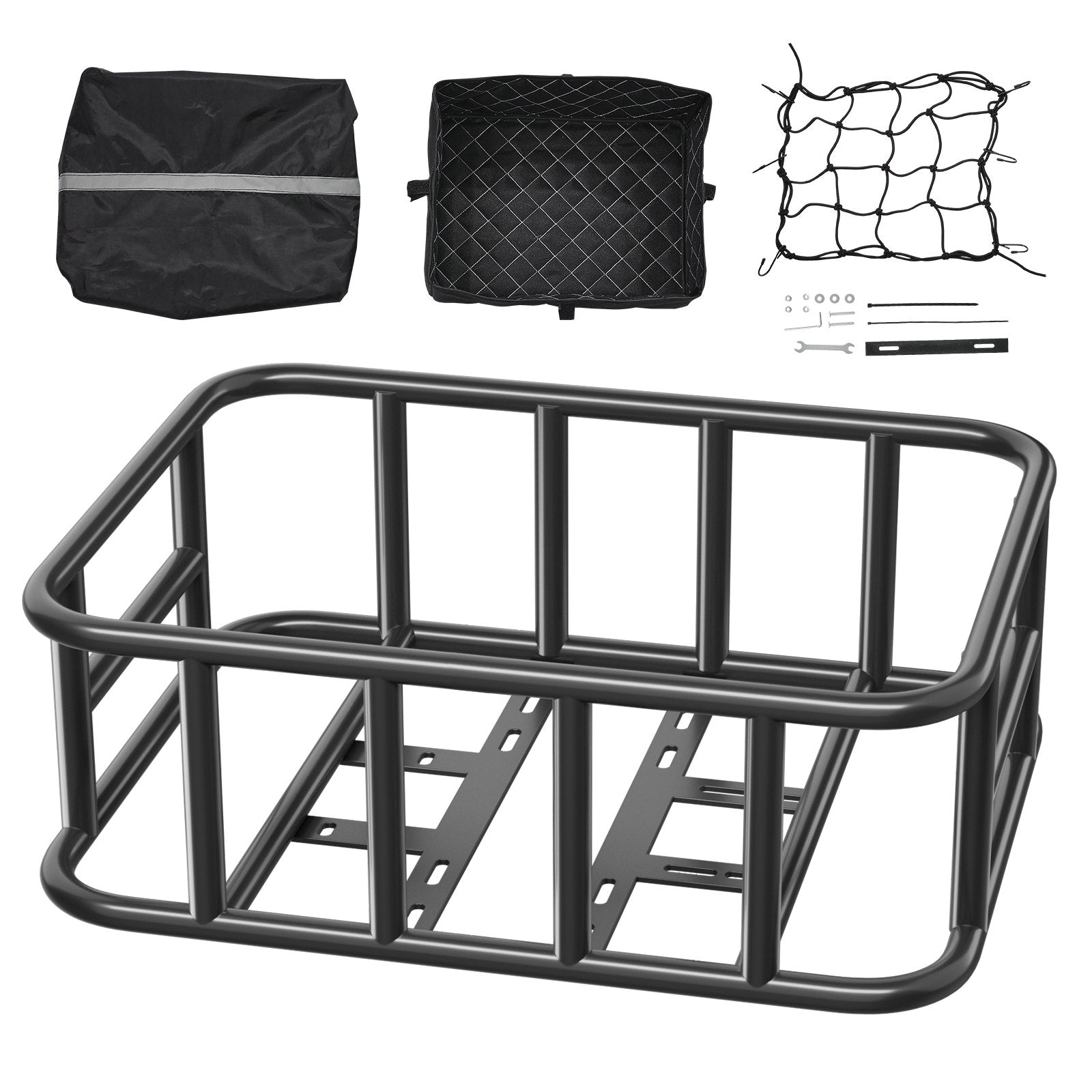 Rear Bike Basket, Medium Bicycle Basket with Cargo Net, Liner & Waterproof Cover, Heavy Duty Bike Back Basket V952-CKHXJSGZYNCBKTWSAV0