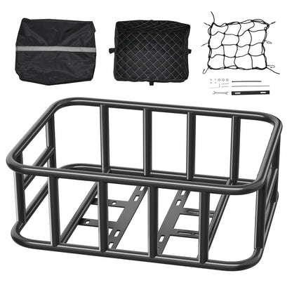 Rear Bike Basket, Medium Bicycle Basket with Cargo Net, Liner & Waterproof Cover, Heavy Duty Bike Back Basket V952-CKHXJSGZYNCBKTWSAV0