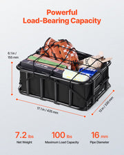Rear Bike Basket Large Bicycle Basket with Cargo Net Rainproof Cover Liner V952-CKHXJSGZYNCBP96PNV0