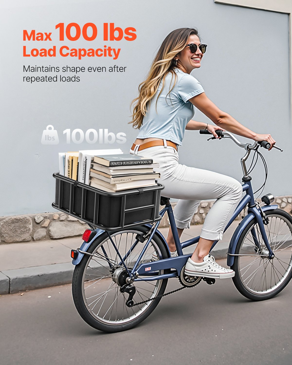 Rear Bike Basket Large Bicycle Basket with Cargo Net Rainproof Cover Liner V952-CKHXJSGZYNCBP96PNV0