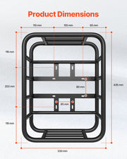 Rear Bike Basket Large Bicycle Basket with Cargo Net Rainproof Cover Liner V952-CKHXJSGZYNCBP96PNV0