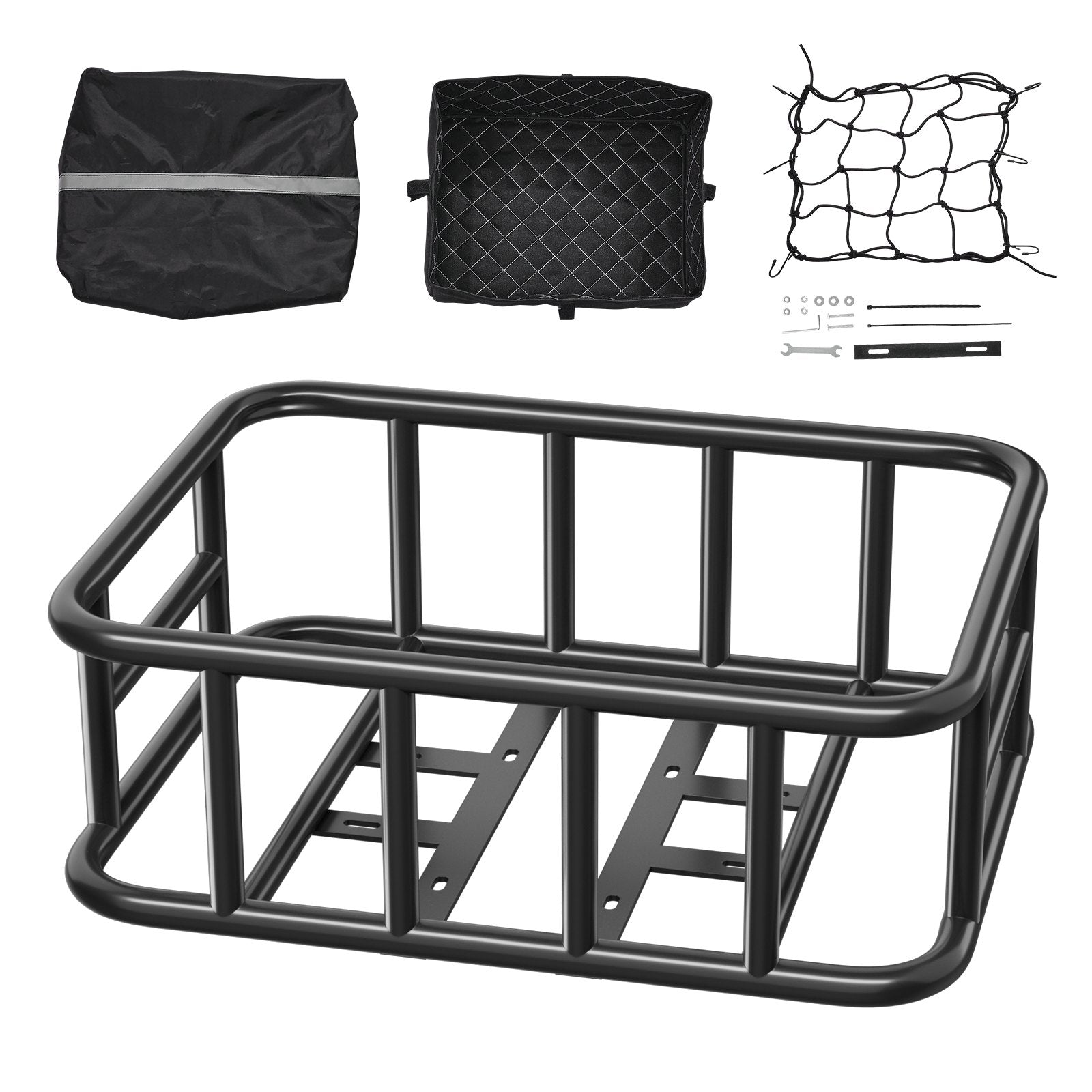 Rear Bike Basket Large Bicycle Basket with Cargo Net Rainproof Cover Liner V952-CKHXJSGZYNCBP96PNV0