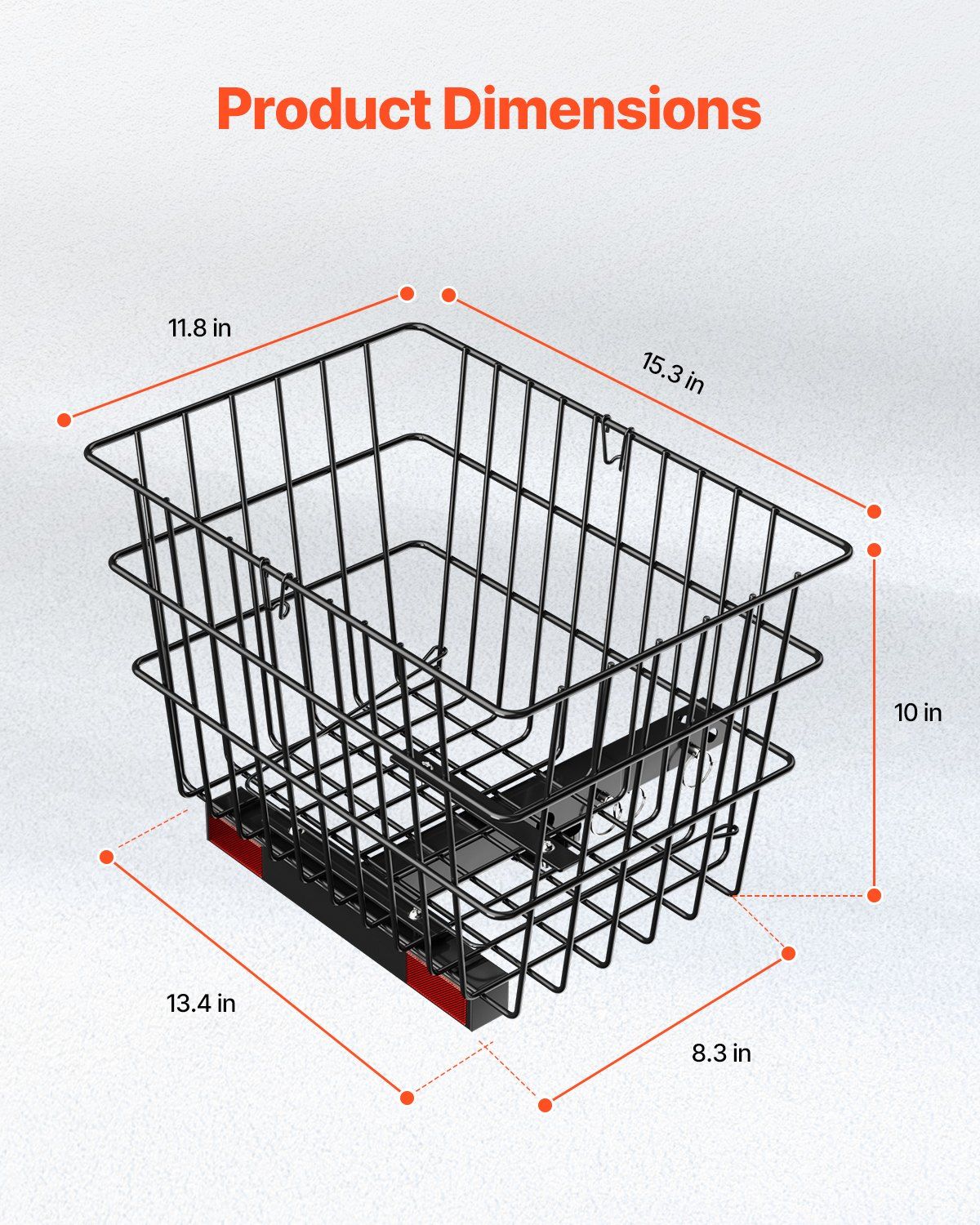 Scooter Rear Basket, Heavy Duty Metal Wire Basket with Handle, Spacious Cargo Basket, Works with 1-inch V952-CKHXJSSZWNCBHGDPJV0