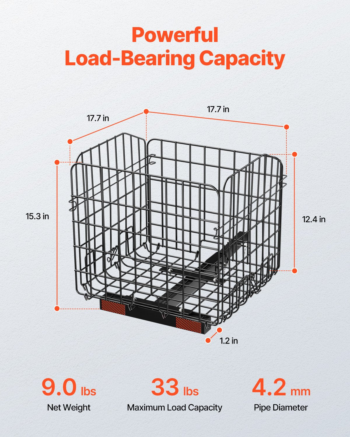 Scooter Rear Basket, Folding Metal Wire Basket, Heavy Duty & Spacious Cargo Basket, Works with 1-inch V952-CKHXJSSZWNCKSKD1LV0