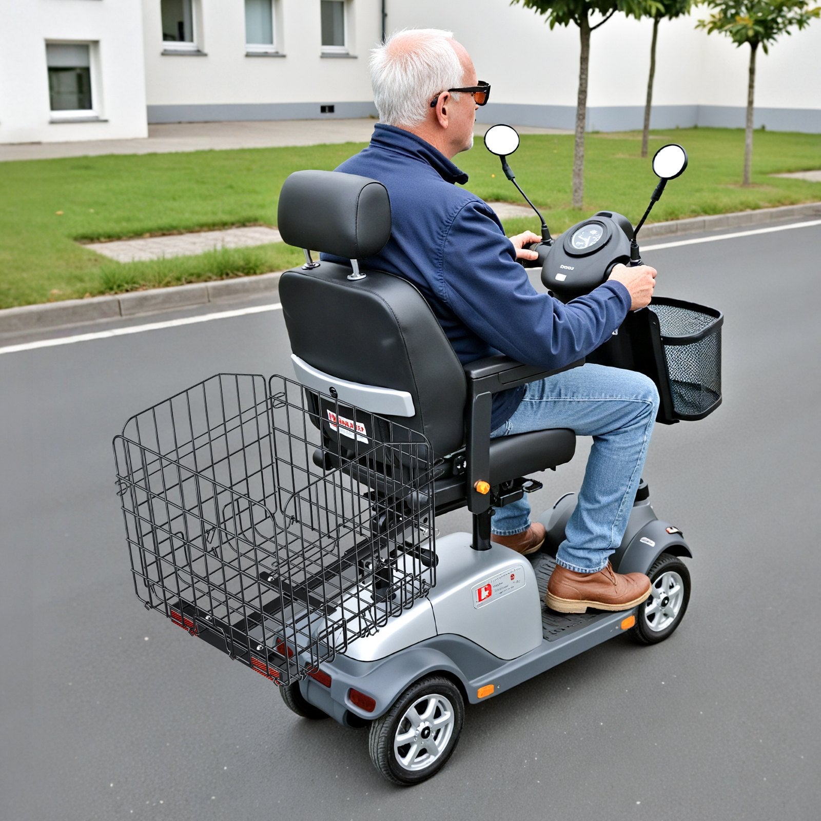Scooter Rear Basket, Folding Metal Wire Basket, Heavy Duty & Spacious Cargo Basket, Works with 1-inch V952-CKHXJSSZWNCKSKD1LV0