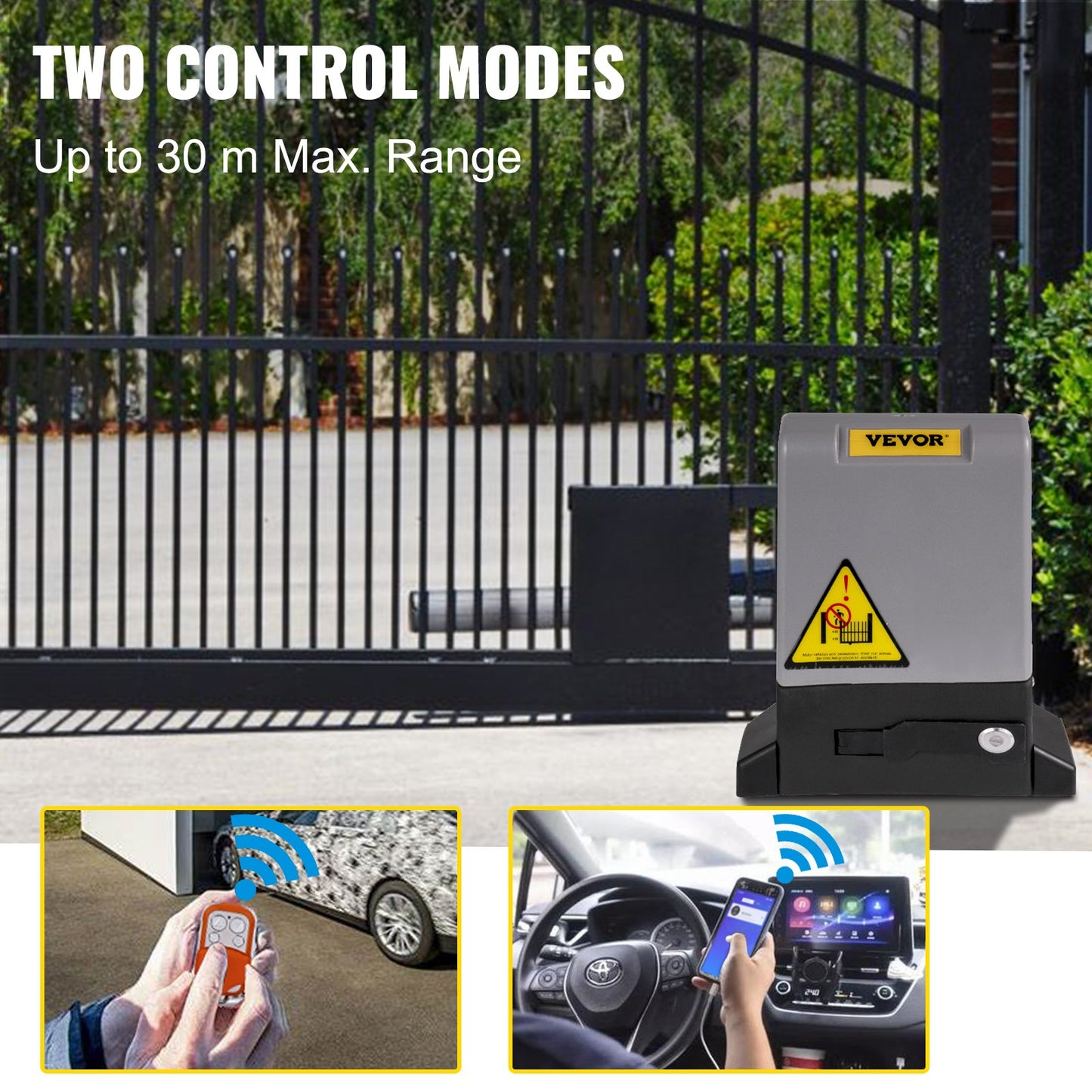 Sliding Gate Opener, 1800 KG 4 m, Automatic Sliding Gate with 4 Remote Controllers & APP Control, Electric V952-CKKMJ1800KG4MAPP1V3