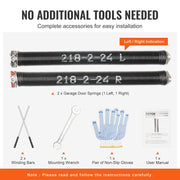 Garage Door Torsion Springs, Pair of 5.54 x 50.8 x 610 mm, 16000 Cycles, Garage Door Springs with Non-Slip V952-CKMDH0218X2X2TDCCV0