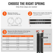 Garage Door Torsion Springs, Pair of 5.54 x 50.8 x 610 mm, 16000 Cycles, Garage Door Springs with Non-Slip V952-CKMDH0218X2X2TDCCV0