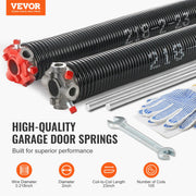 Garage Door Torsion Springs Pair of 0.218 x 2 x 23inch with Winding Bars V952-CKMDH0218X2X70R5GV0