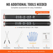 Garage Door Torsion Springs Pair of 0.218 x 2 x 23inch with Winding Bars V952-CKMDH0218X2X70R5GV0