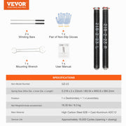 Garage Door Torsion Springs Pair of 0.218 x 2 x 23inch with Winding Bars V952-CKMDH0218X2X70R5GV0