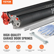 Garage Door Torsion Springs, 16000 Cycles, Pair of 0.25 x 2 x 30inch, Garage Door Springs with Non-Slip V952-CKMDH0250X2XGEHH7V0