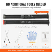 Garage Door Torsion Springs, 16000 Cycles, Pair of 0.25 x 2 x 30inch, Garage Door Springs with Non-Slip V952-CKMDH0250X2XGEHH7V0