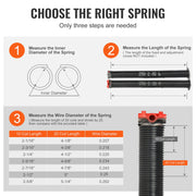 Garage Door Torsion Springs, 16000 Cycles, Pair of 0.25 x 2 x 30inch, Garage Door Springs with Non-Slip V952-CKMDH0250X2XGEHH7V0