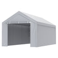 Carport Replacement Canopy Cover Top + Side Wall 10 x 20 ft, Garage Tent Shelter Tarp Heavy-Duty Waterproof & V952-CKPB10X20FTH27H20V0